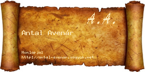 Antal Avenár névjegykártya